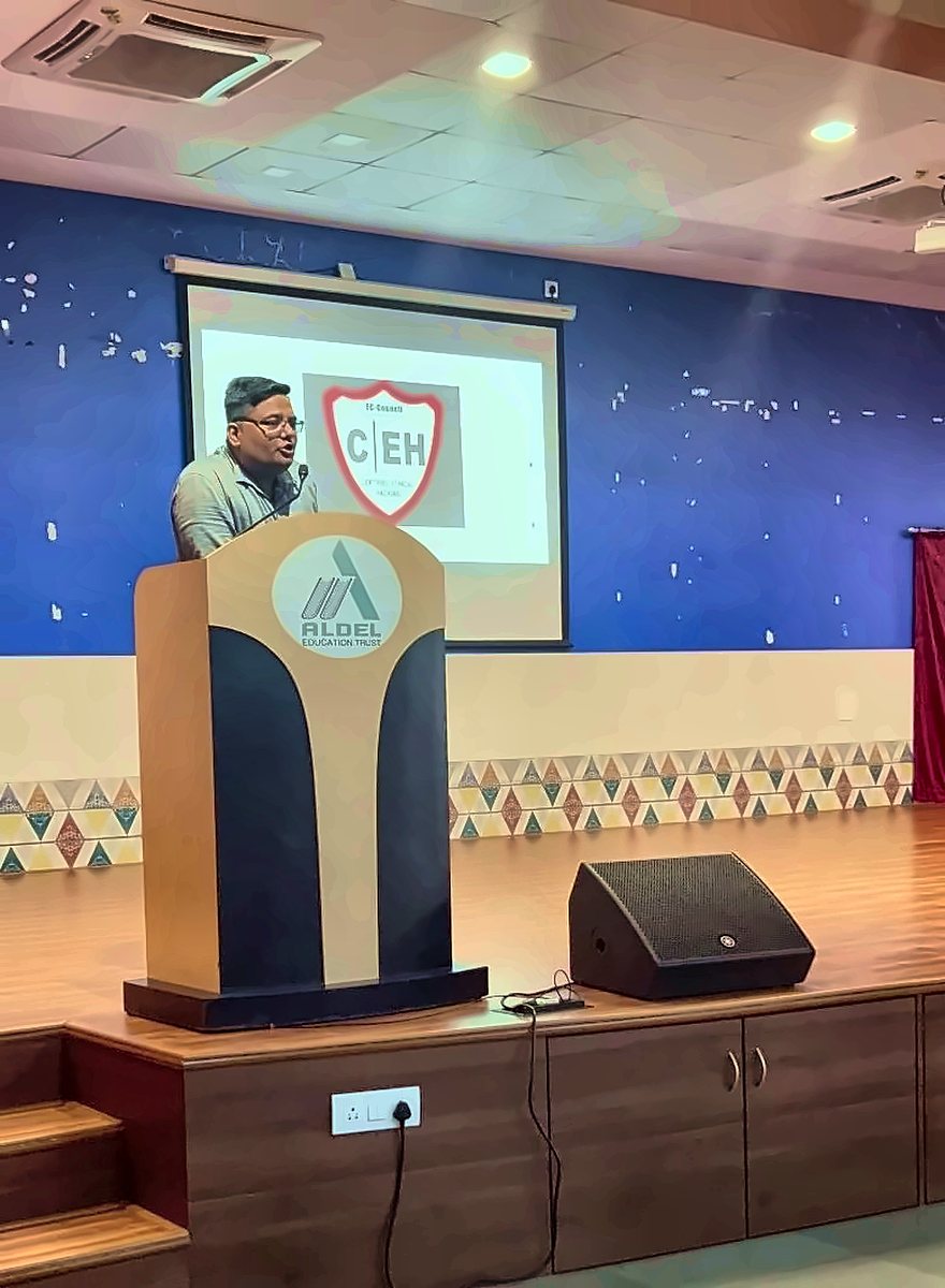 Rishikesh Pandey conducting a Cloud Computing & Security (AWS & Networking) session at a college, Sep 2024